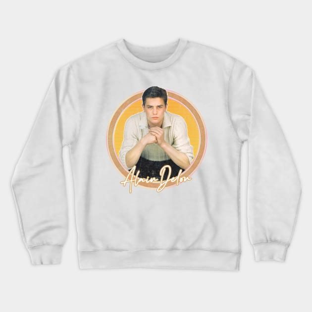 Alain Delon  / Retro Francophile Design Crewneck Sweatshirt by DankFutura